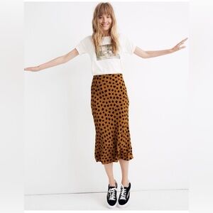 Madewell Midi Slip Skirt in Painted Spots, sz 4, NWT